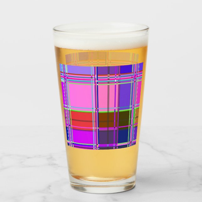 Pink tartan Fabric Pattern Cloth Madras Glas (Rückseite (gefüllt))