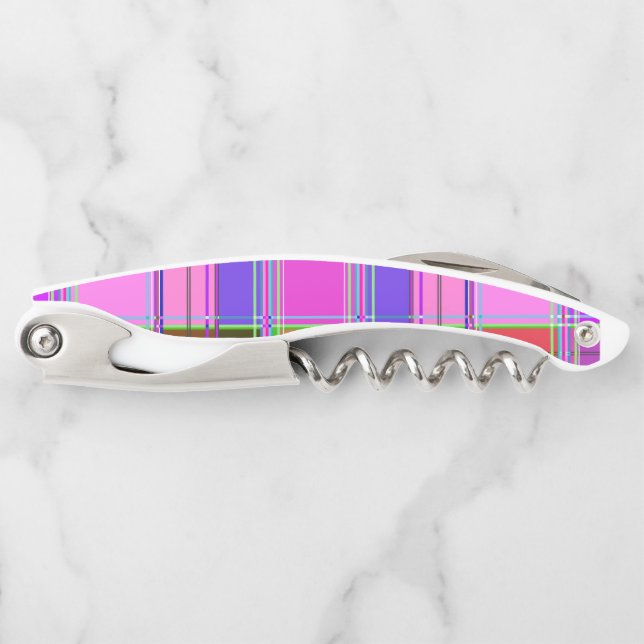 Pink tartan Fabric Pattern Cloth Madras Kellnermesser (Vorderseite)