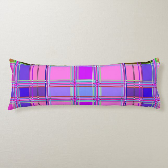 Pink tartan Fabric Pattern Cloth Madras Seitenschläferkissen (Vorderseite)