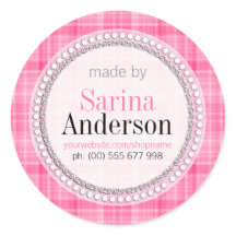 Pink Tartan Muster, hergestellt durch Etikettenkle
