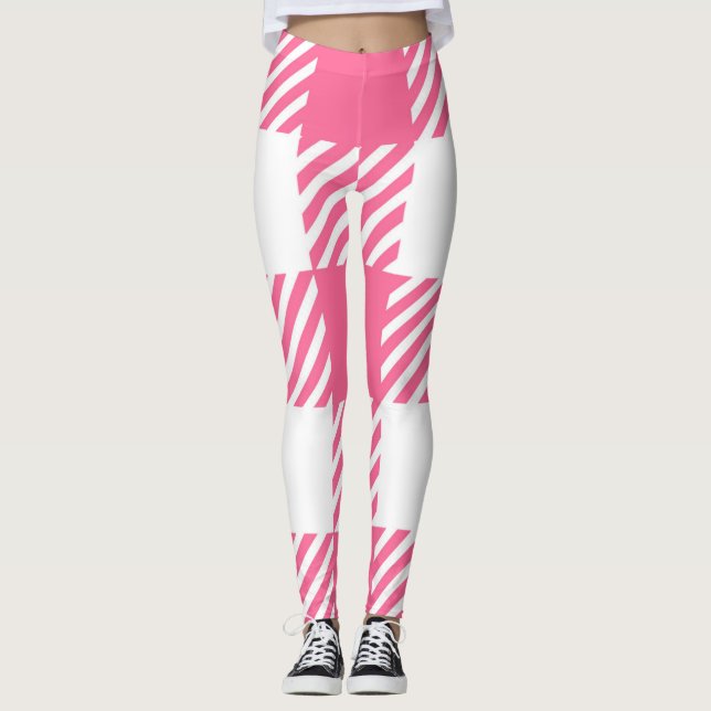 Pink Tartan Muster Leggings (Vorderseite)