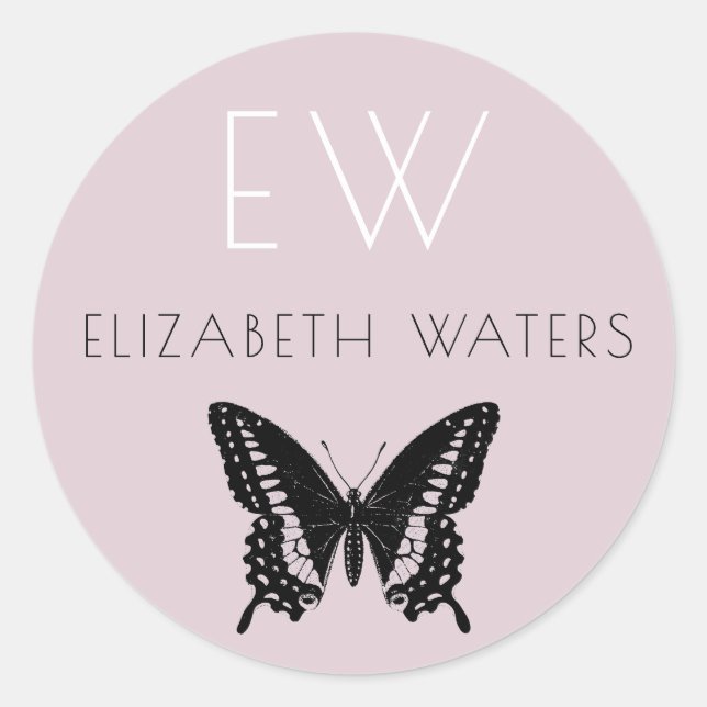 PINK-TASTE-RUNDE-INDIVIDUELLE NAME-STICKER RUNDER AUFKLEBER (Vorderseite)