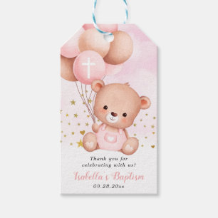 Pink Taufe Teddy Bären Danke, dass Sie Taufen Favo Geschenkanhänger