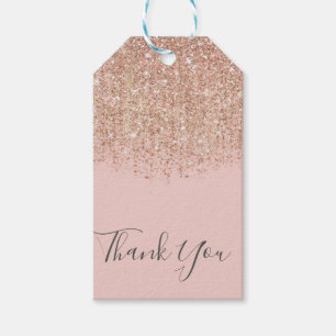 Pink Taupe Bronze Gold Glitzer Glam Gastgeschenk Geschenkanhänger