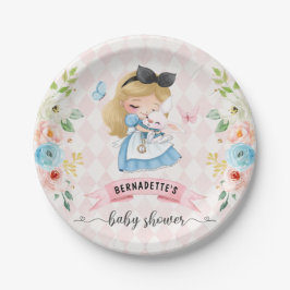 Pink Tea Party Babydusche Papierplatte Pappteller