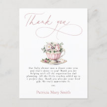 Pink Tea Party Girl Babydusche Danke