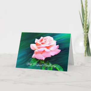 Pink Tea Rose Custom Sympathy Card Karte