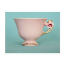Pink Teacup Postkarte