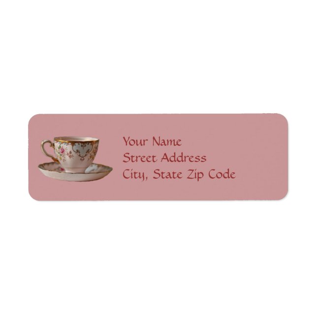 Pink Teacup und Saucer mit Rose (Vorne)