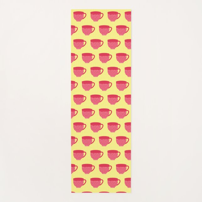 Pink Teacups Yogamatte (Vorderseite)