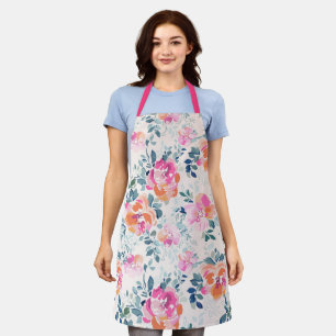 Pink & Teal Floral Pattern Schürze