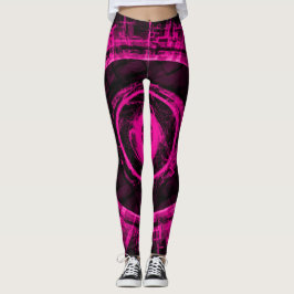 Pink Techno Bomb Blacklight Rave Leggings