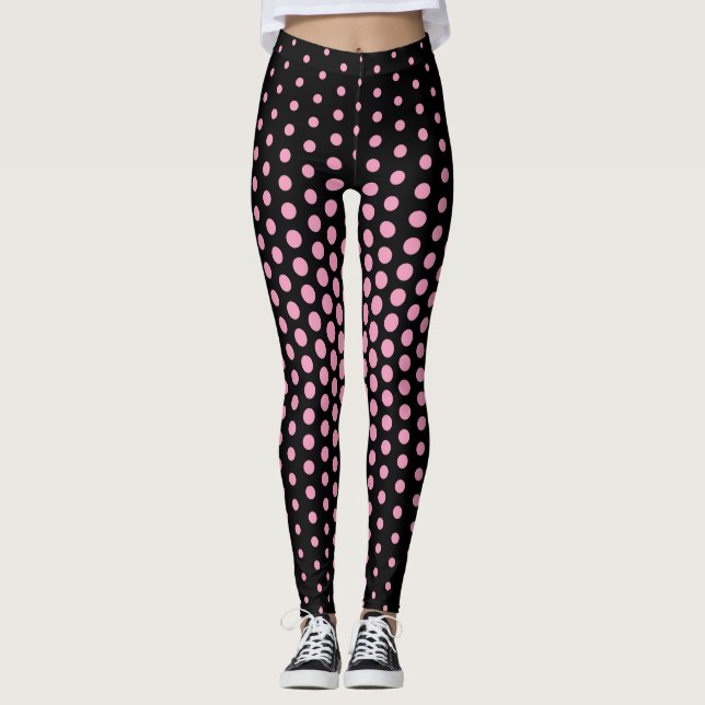 Pink Techno Dot Muster Leggings (Vorderseite)