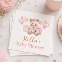 Pink Teddy Bär Mädchen Baby Shower Kaum Warten