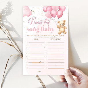 Pink Teddy Bär Name das Lied Baby Dusche Spiel