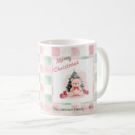 Pink Teddy Bär Niedlich Weihnachten Kaffeetasse