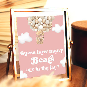 Pink Teddy Bären Balloons schätzen, wie viele Bäre Poster