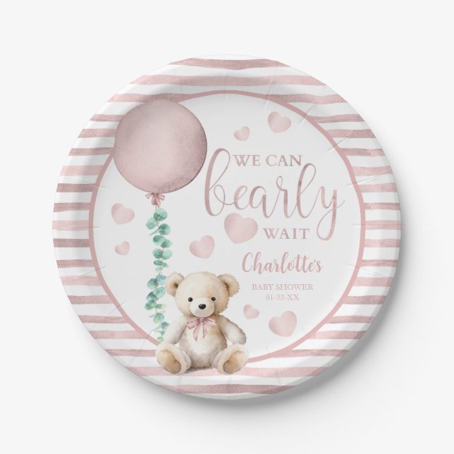 Pink Teddy Bear Baby Shooter Teller warten (Vorderseite)