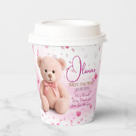 Pink Teddy Bear Baby Shower Paper Cup – Party Cups Pappbecher