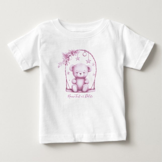 Pink Teddy Bear Baby T - Shirt (Vorderseite)