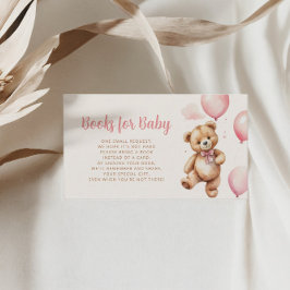 Pink Teddy Bear Babydusche Bücher für Baby Begleitkarte