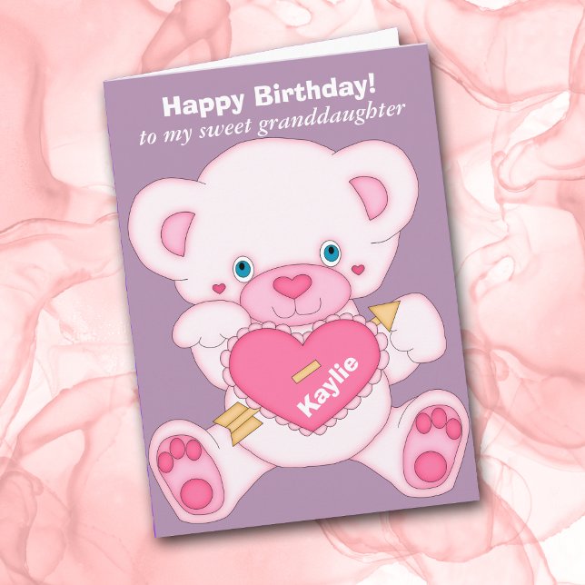 Pink Teddy Bear Grandtochter Geburtstag Karte (Von Creator hochgeladen)