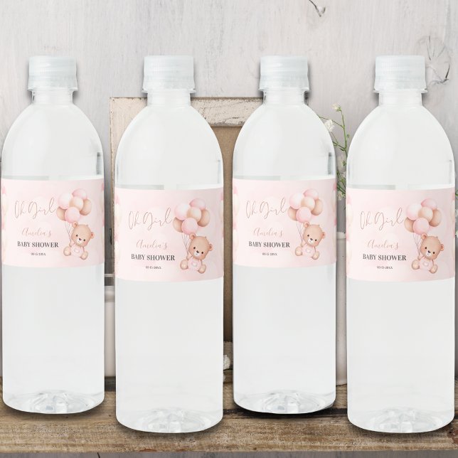 Pink Teddy Bear Oh Girl Balloon Babydusche (Von Creator hochgeladen)