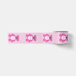 Pink Teddy Bear Personalisiert Babydusche Satinband