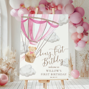 Pink Teddy Bear Première Affiche de bienvenue d'an