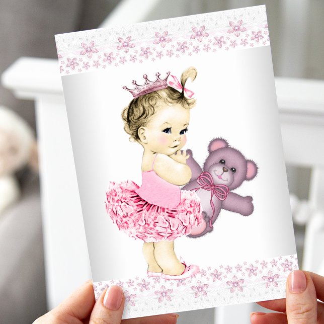 Pink Teddy Bear Tutu Princess Baby Dusche Einladung (Von Creator hochgeladen)