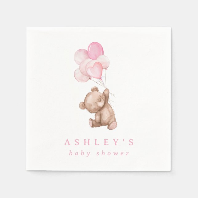 Pink Teddy Bear wir können frühes Abwarten Baby Du Serviette (Vorderseite)