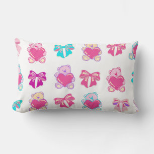 Pink Teddy Bears & Bows Kissen