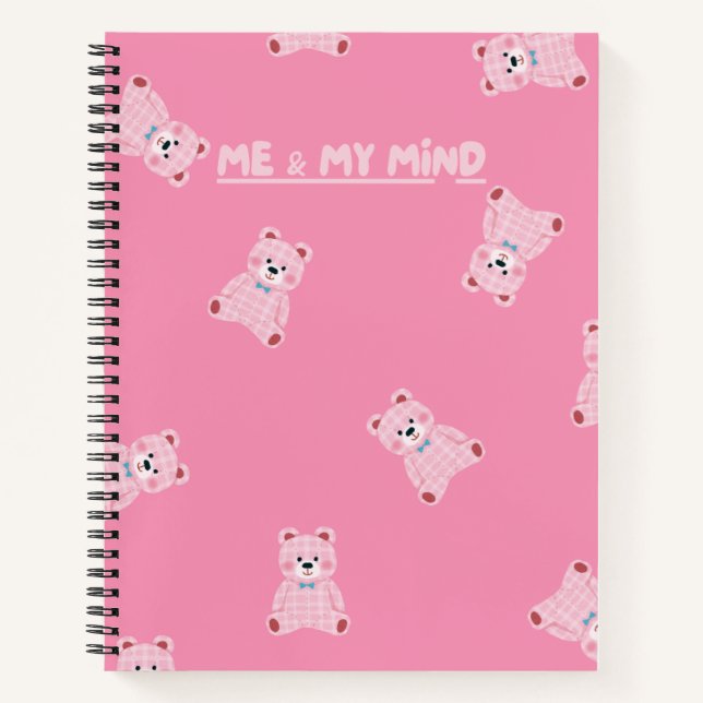 "Pink Teddy Parade - Kawaii Journal Carnet" (Devant)