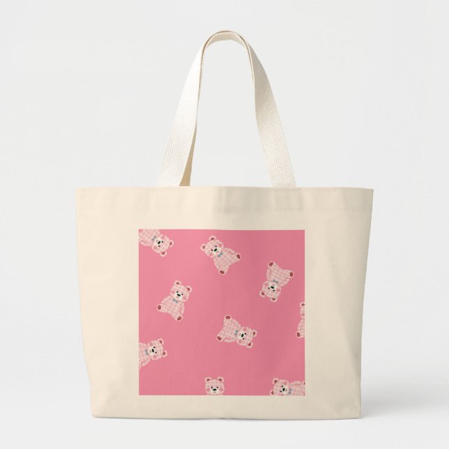 "Pink Teddy Parade - Sac fourre-tout Kawaii" (Devant)