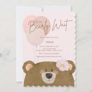 Pink Teddy wir können frühzeitig abwarten Mädchen Einladung