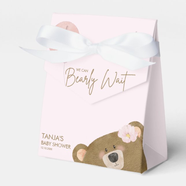 Pink Teddy wir können frühzeitig abwarten Mädchen  Geschenkschachtel (Vorderseite)