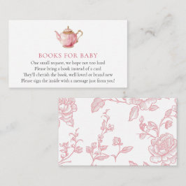 Pink Tee Party Baby Shower Book for Baby Begleitkarte