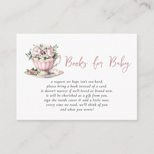Pink Tee Party Girl Babydusche Buchungsanfrage Begleitkarte (Vorderseite)