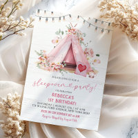 Pink Teepee Sleepover Zelt Geburtstag im Freien