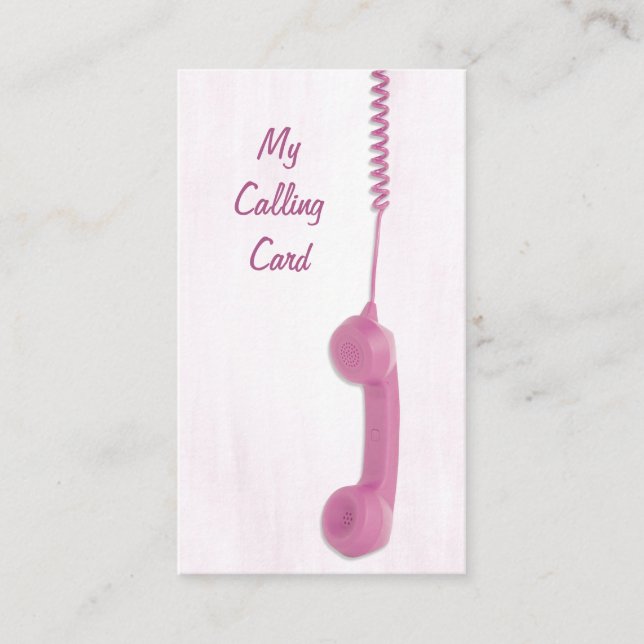 Pink-Telefon-Empfänger Visitenkarte (Vorderseite)