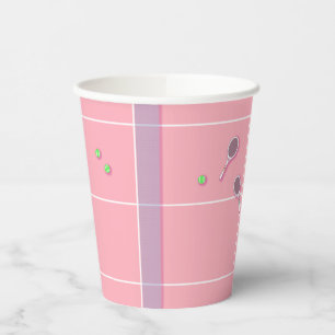 Pink Tennis Court Moderner Tennisspieler Pappbecher