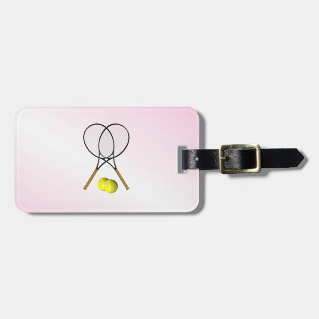 Pink Tennis Design Gepäckanhänger (Vorderseite horizontal)