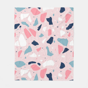 Pink Terrazzo Muster Fleecedecke
