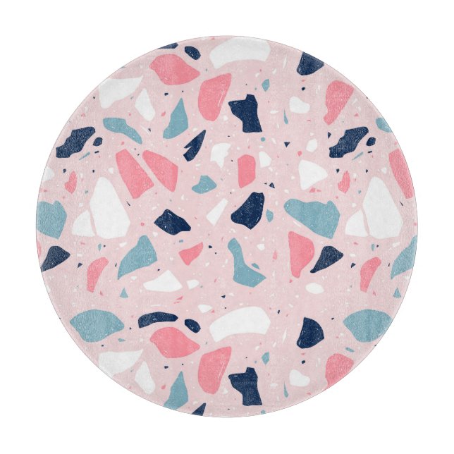 Pink Terrazzo Muster Schneidebrett (Vorderseite)