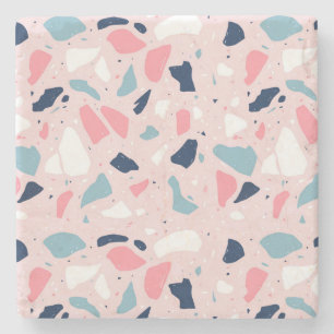Pink Terrazzo Muster Steinuntersetzer