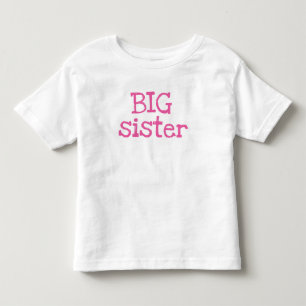 Pink Text Big Sster Kleinkind T-shirt