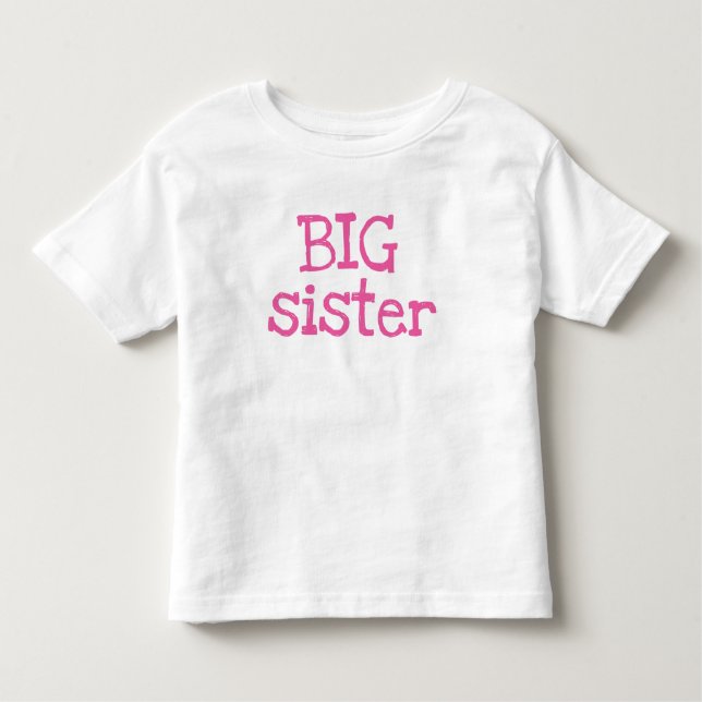 Pink Text Big Sster Kleinkind T-shirt (Vorderseite)