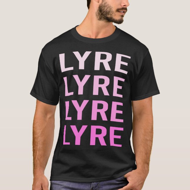 Pink Text Lyre T-Shirt (Vorderseite)