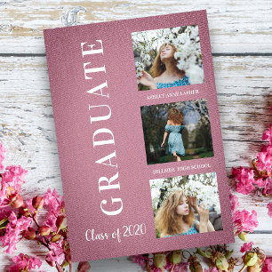 Pink Textile Abschluss Drei Fotos Sitzung