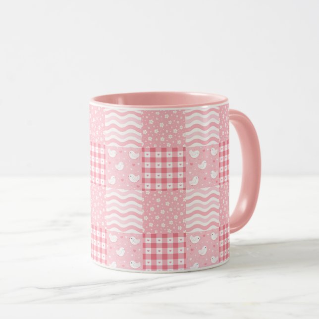 Pink Textures Tasse (VorderseiteRechts)